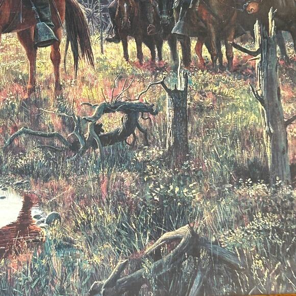 Mort Kunstler Print "The Last Meeting" Wood Framed 12" x 12" x 2.75" - Picture 5 of 12